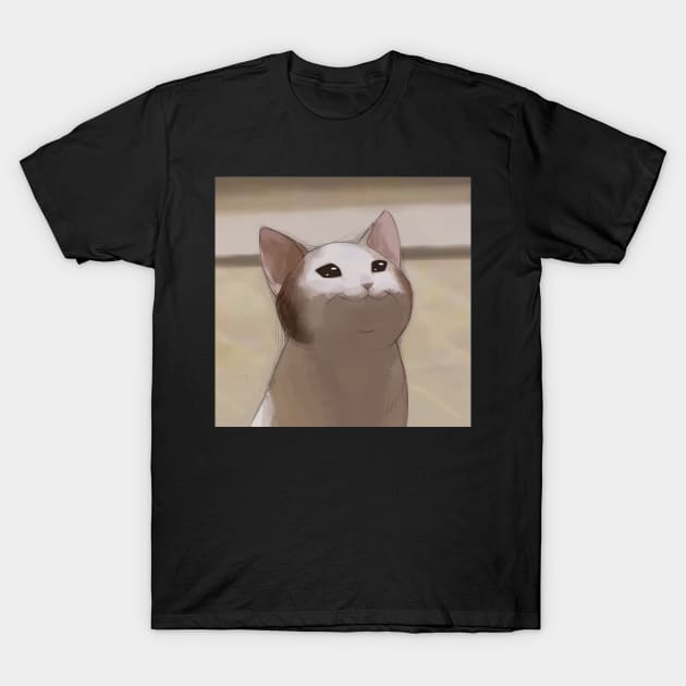 Pop Cat My Beloved Cat Meme Oatmeal T-Shirt by BobaPenguin